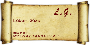 Léber Géza névjegykártya